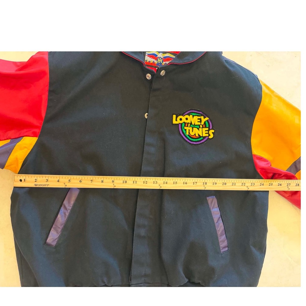 Vintage Looney Tunes Jeff Hamilton Varsity Jacket 90s Mens Large (Made in USA) - Picture 9 of 14